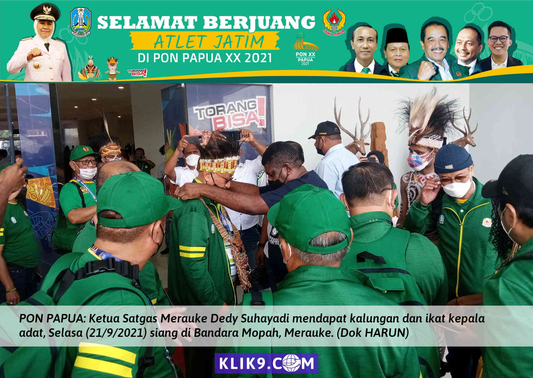Kontingen Jawa Timur PON XX Papua Disambut Tarian Tradisional Masyarakat Merauke