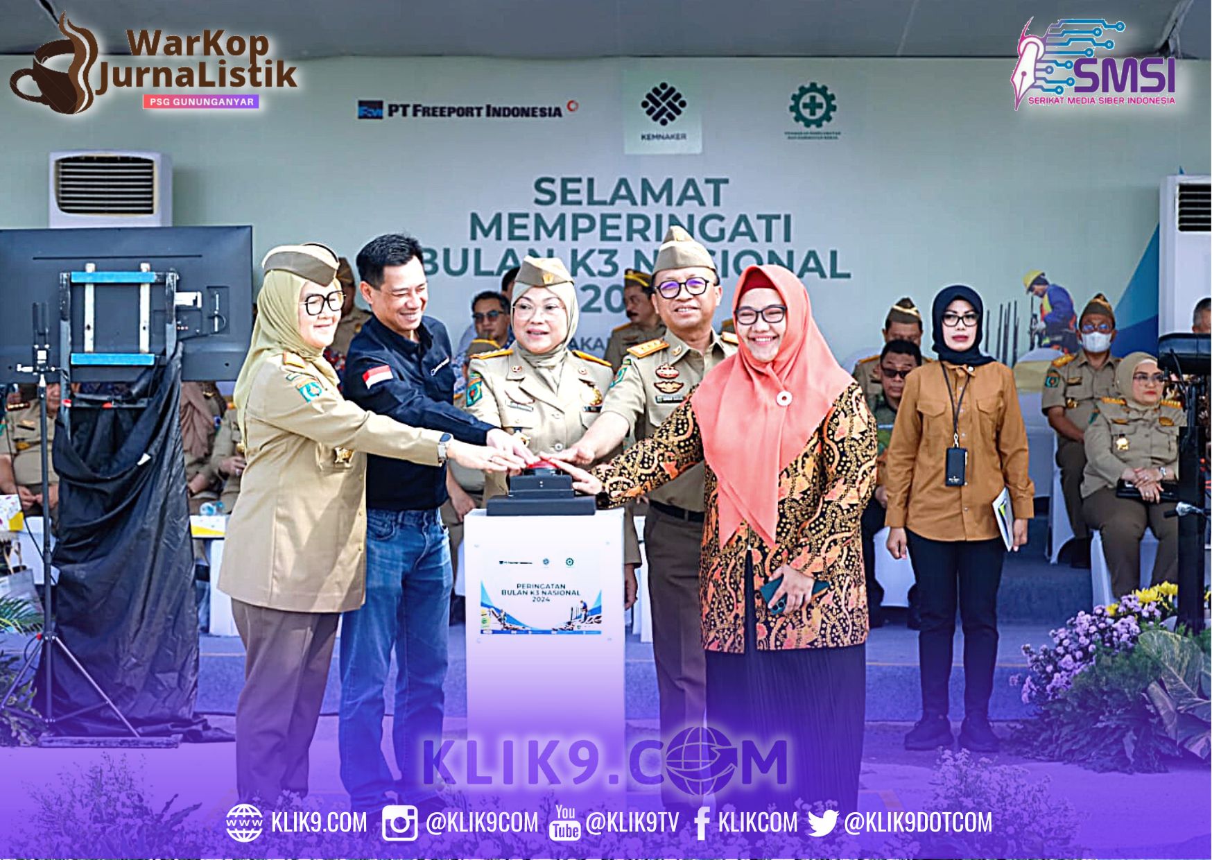 Wabup Gresik Dampingi Menaker Canangkan Bulan K3 di Freeport